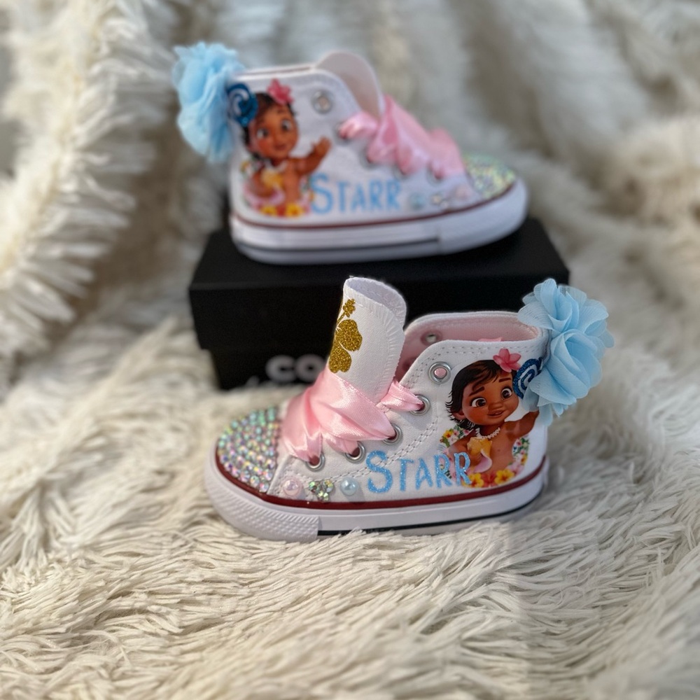 Converse Kids' Pink and White Character High-Tops